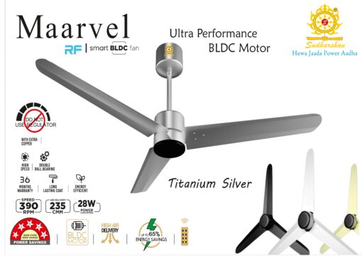 Sudharshan Maarvel Titanium Silver Smart BLDC Ceiling Fan