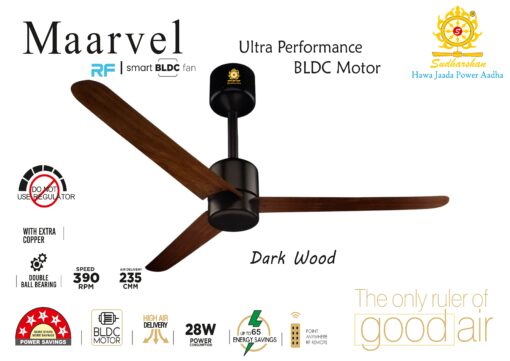 Sudharshan Dark Wood Smart BLDC Ceiling Fan