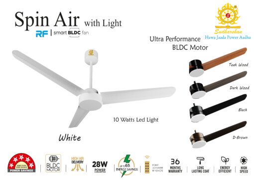 SpinAir White Smart BLDC Ceiling Fan